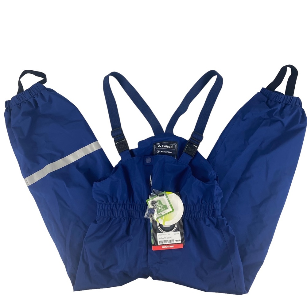 Killtec Youth Jaely Mini Waterproof Rain Bib Pants - Size 7/8 NWT